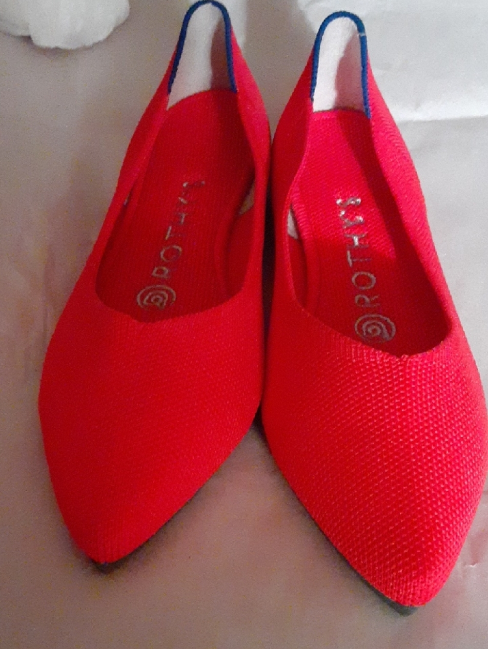 NWOT Rothy's Hot Pink Pointed Knit Ballet Flats Sz 6.5
